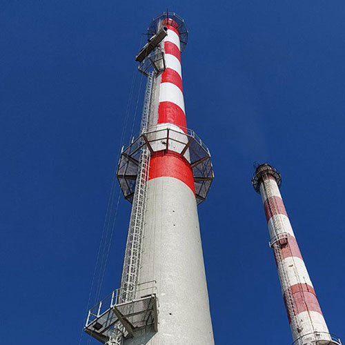 Α.Η.Σ. Λινοπεραμάτων ΔΕΗ: Επισκευή τριών καμινάδων ύψους 80 μέτρων