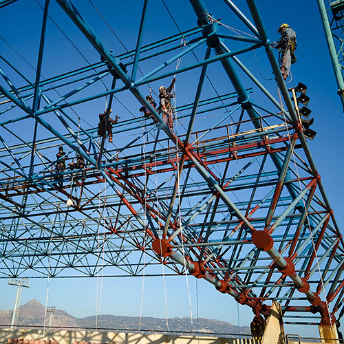 Παγκρήτιο Στάδιο: Συντήρηση και επισκευές χωροδικτυώματος δυτικού στεγάστρου