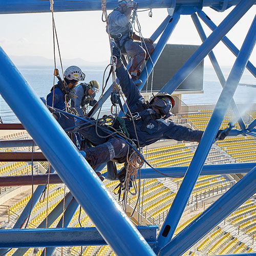 Παγκρήτιο Στάδιο: Συντήρηση και επισκευές χωροδικτυώματος δυτικού στεγάστρου