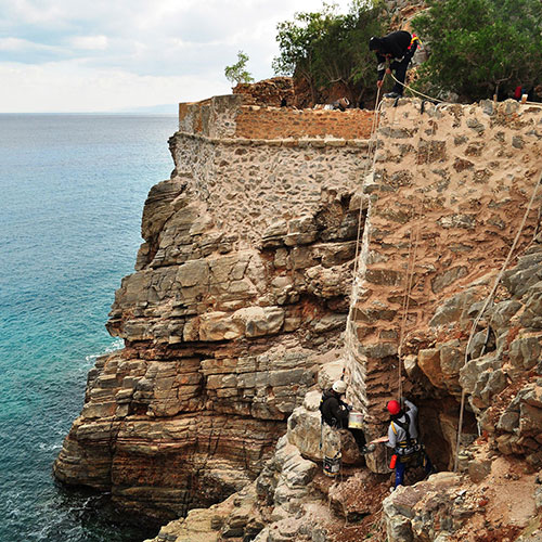 Νήσος Σπιναλόγκα: Αποκατάσταση λιθοδομής του ανατολικού τείχους