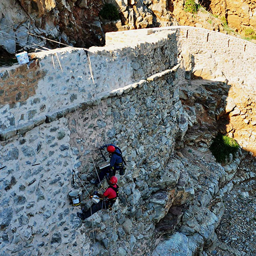 Νήσος Σπιναλόγκα: Αποκατάσταση λιθοδομής του ανατολικού τείχους