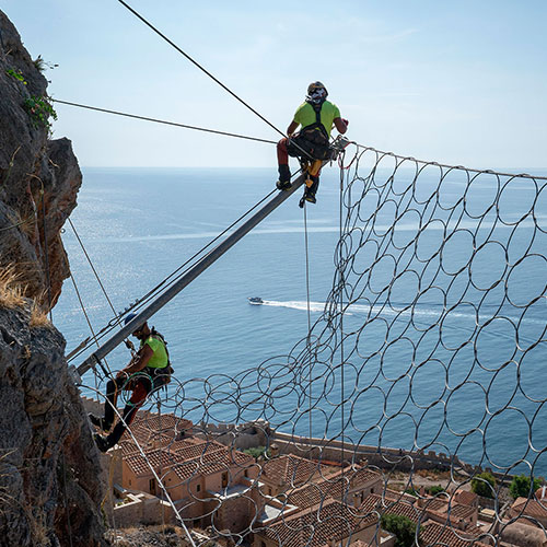 Βραχοπροστασία στο Κάστρο της Μονεμβασιάς