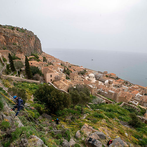 Βραχοπροστασία στο Κάστρο της Μονεμβασιάς